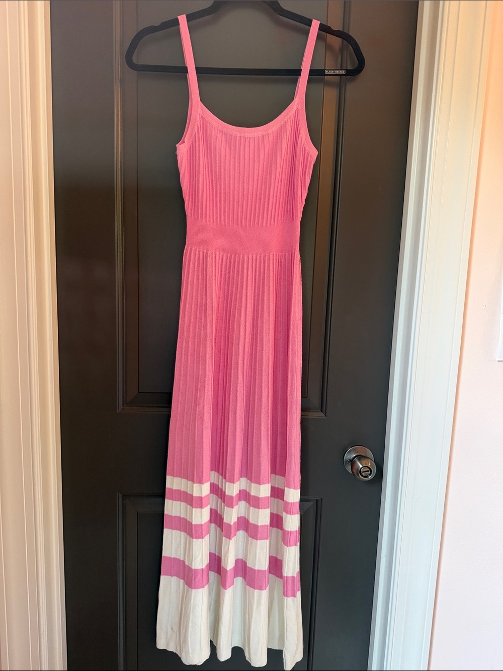 entro Pink Ribbed Knit Maxi Dress size M